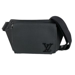 Louis Vuitton Aerogram Bum Bag Waist Bag Black Calf Leather